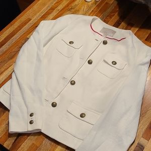 Banana Republic White Tweed Boucle Jacket